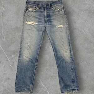 Vintage 70s Levis 501 XX Button Fly Faded Distressed Jeans 522 Stamped W32xL33
